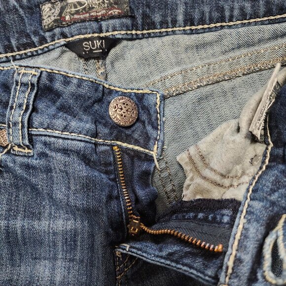 Silver Suki Streaky Wash Stretch Denim Mid Rise Slim Leg Jeans - Picture 4 of 5